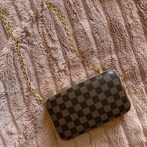 checkered crossbody purse